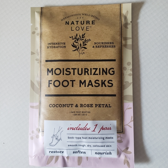 Just In: Brand New Nature Love Moisturizing Coconut and Rose Petals Foot Masks - Picture 3 of 4